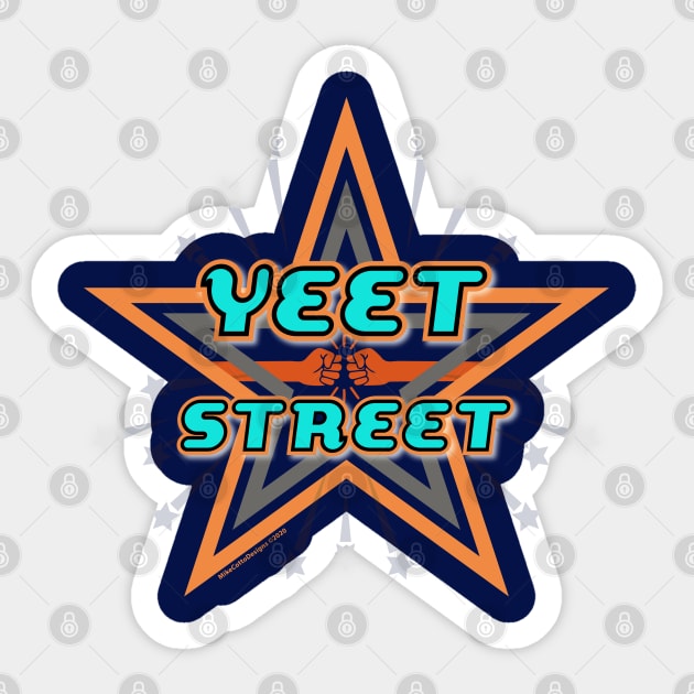 Yeet Street Star Orange Sticker by MikeCottoArt